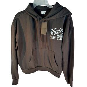 Hurley crop black hoodie. Size large. NWT Surf Club